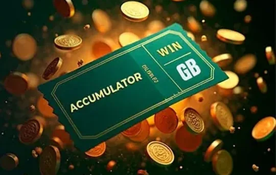 GreenBet accumulator coupon artwork reading ACCUMULATOR among gold coins